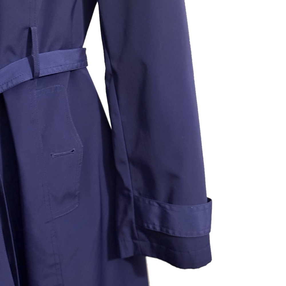 London Fog Deep Blue Trench Coat with Belt - Picture 5 of 8